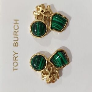 🔹️Tory Burch 🔹️Roxanne Cluster Stud Earring Color GreenWith Dustbag ✨️💚